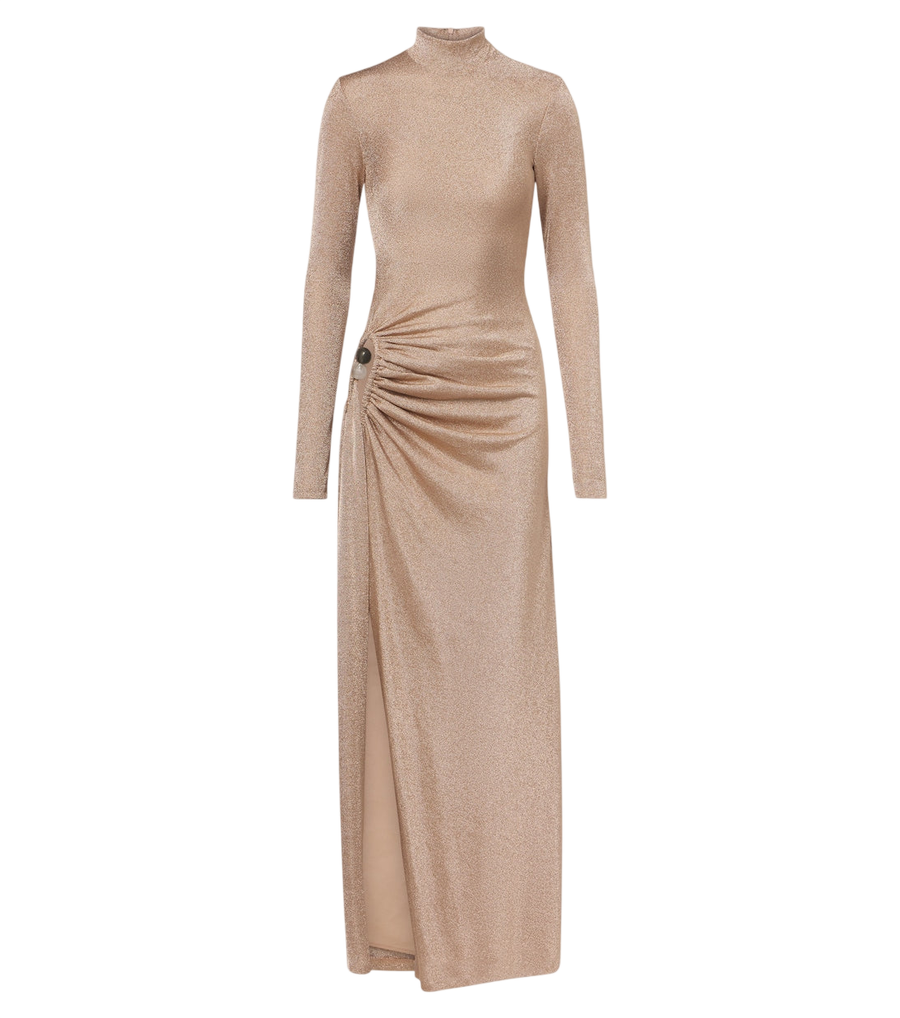 Christopher Esber Embellished draped jersey lamé gown
