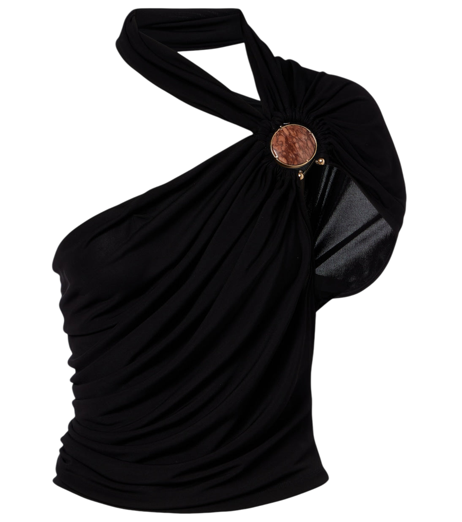 Christopher Esber Embellished draped jersey top