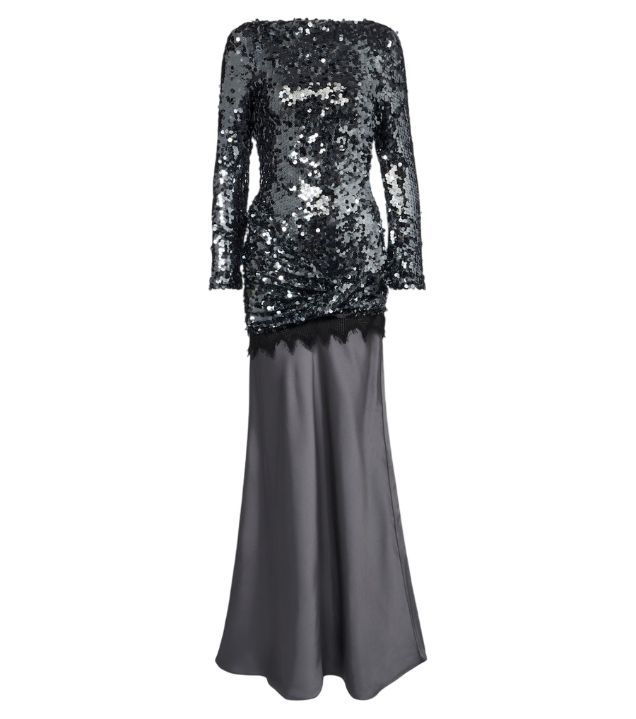 Christopher Esber Lace-trimmed sequined paneled gown