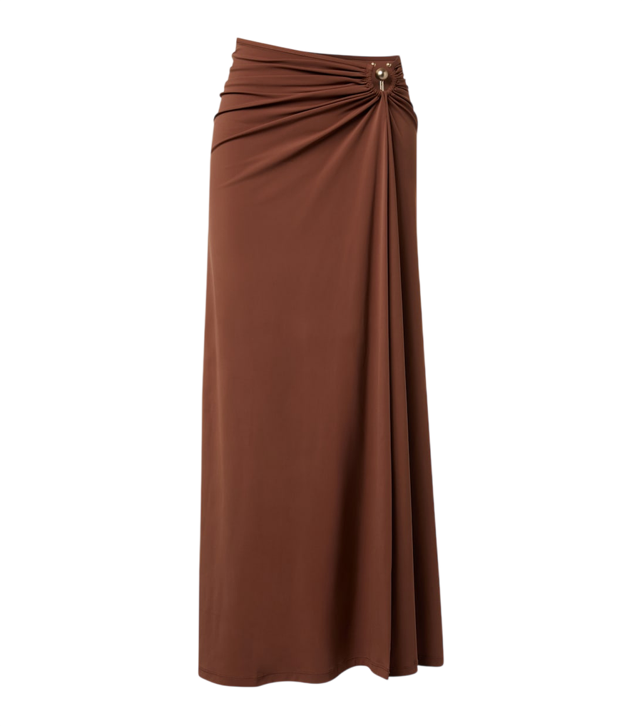 Christopher Esber Pierced Orbit gathered jersey maxi skirt