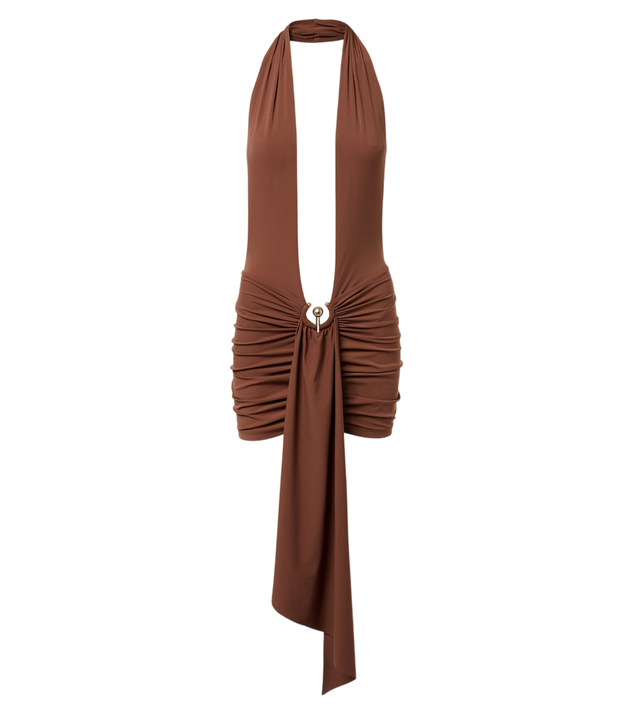 Minirobe en jersey à encolure américaine Pierced Orbit de Christopher Esber