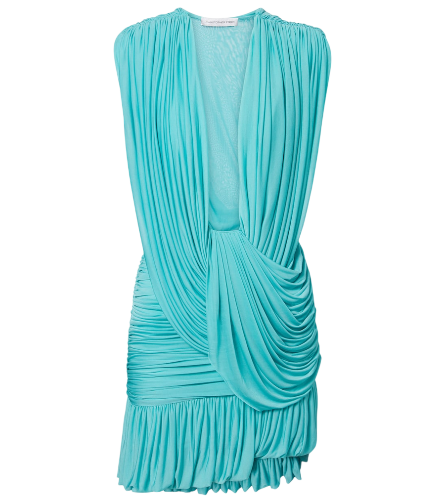 Christopher Esber Ripple draped asymmetric minidress