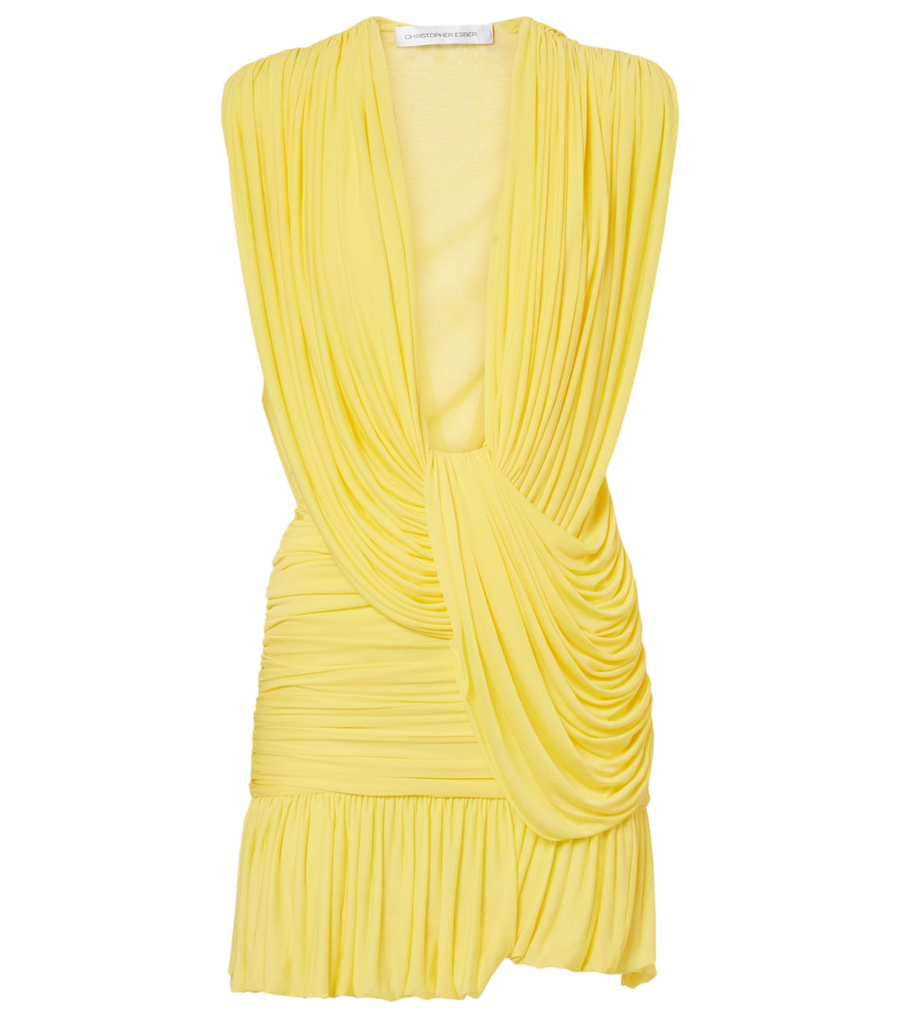 Minivestido Christopher Esber Ripple de punto fruncido y drapeado
