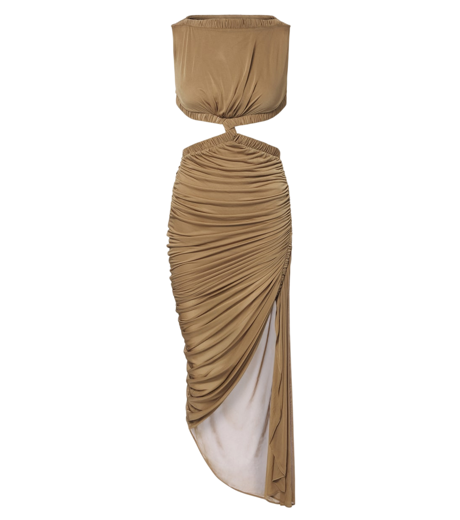 Christopher Esber Theia cutout draped asymmetric midi dress
