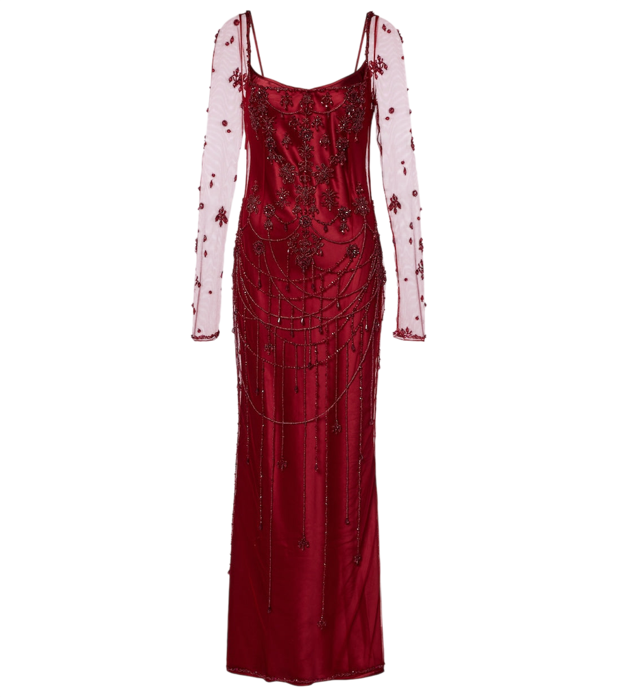 Clio Peppiatt Chandelier embellished tulle gown