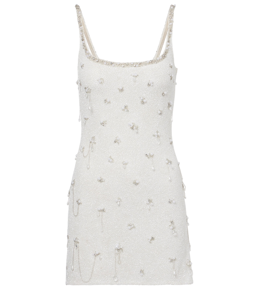 Clio Peppiatt Droplet embellished beaded minidress