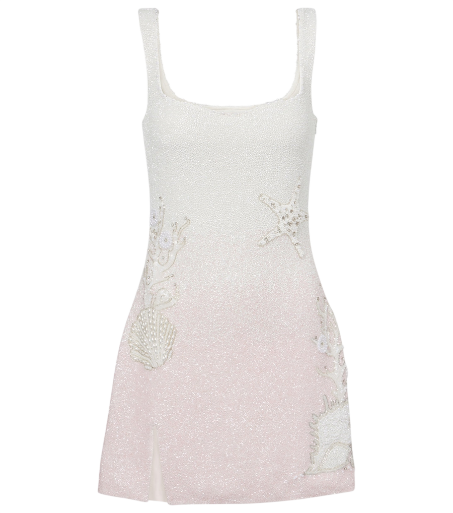 Clio Peppiatt Seashell embellished minidress