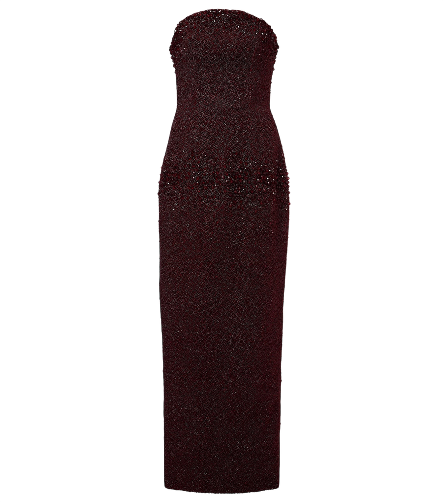 Clio Peppiatt Tina embellished strapless gown
