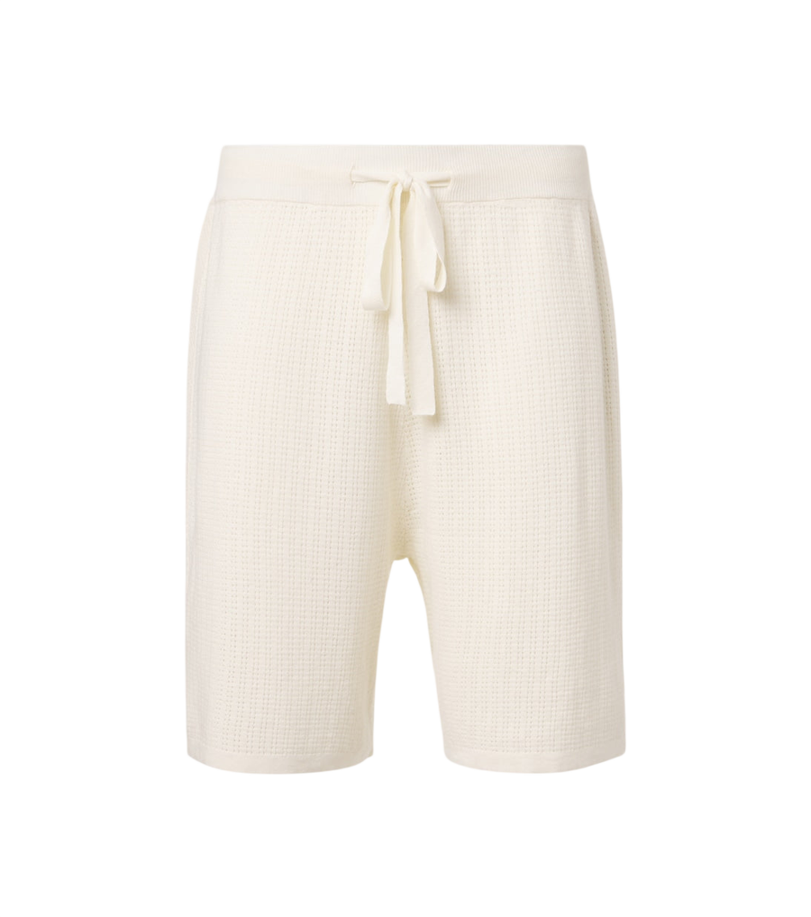 Commas Crochet cotton and hemp Bermuda shorts