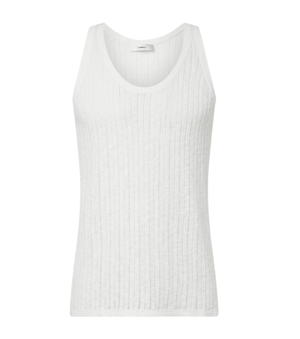Commas Pointelle cotton and linen tank top