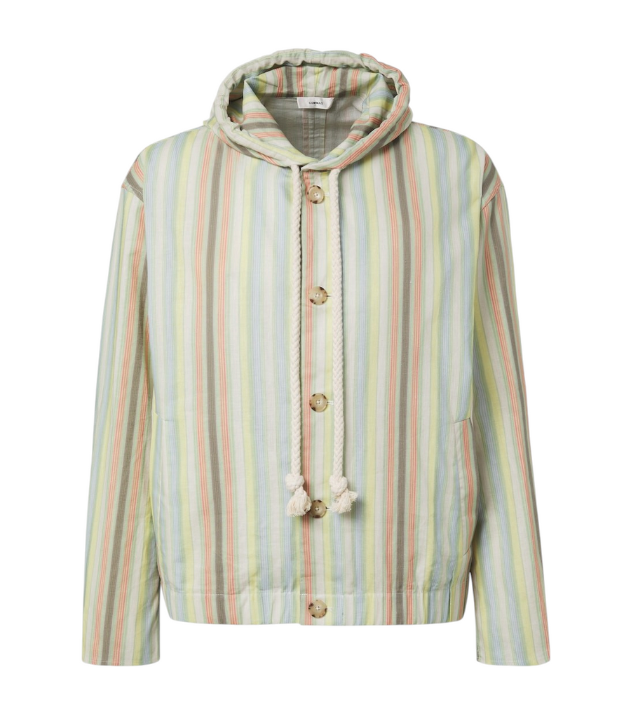 Commas Striped hooded hemp and cotton jacket
