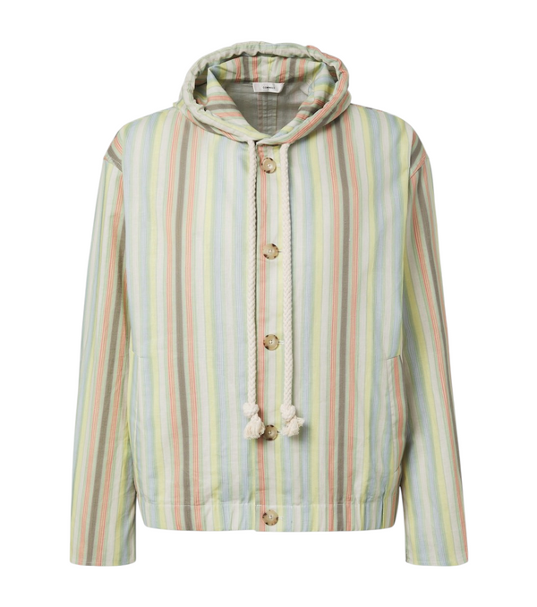 Commas Striped hooded hemp and cotton jacket