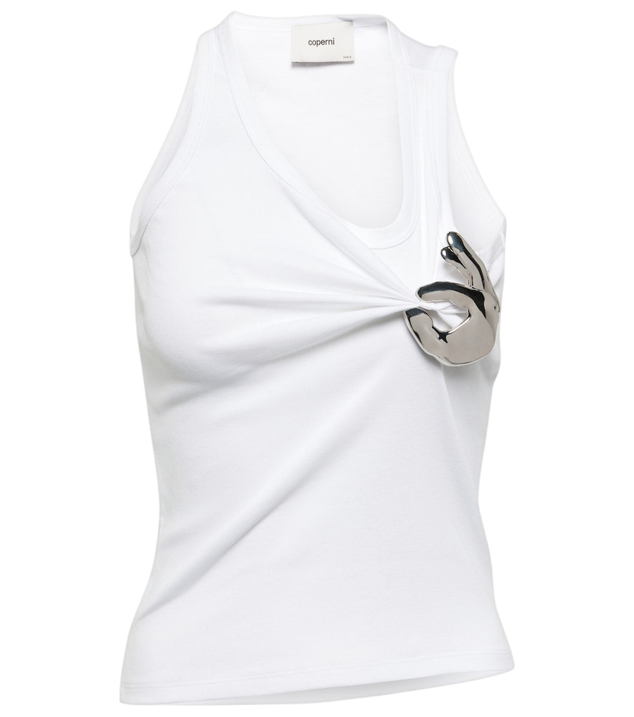 Coperni Emoji embellished cotton tank top