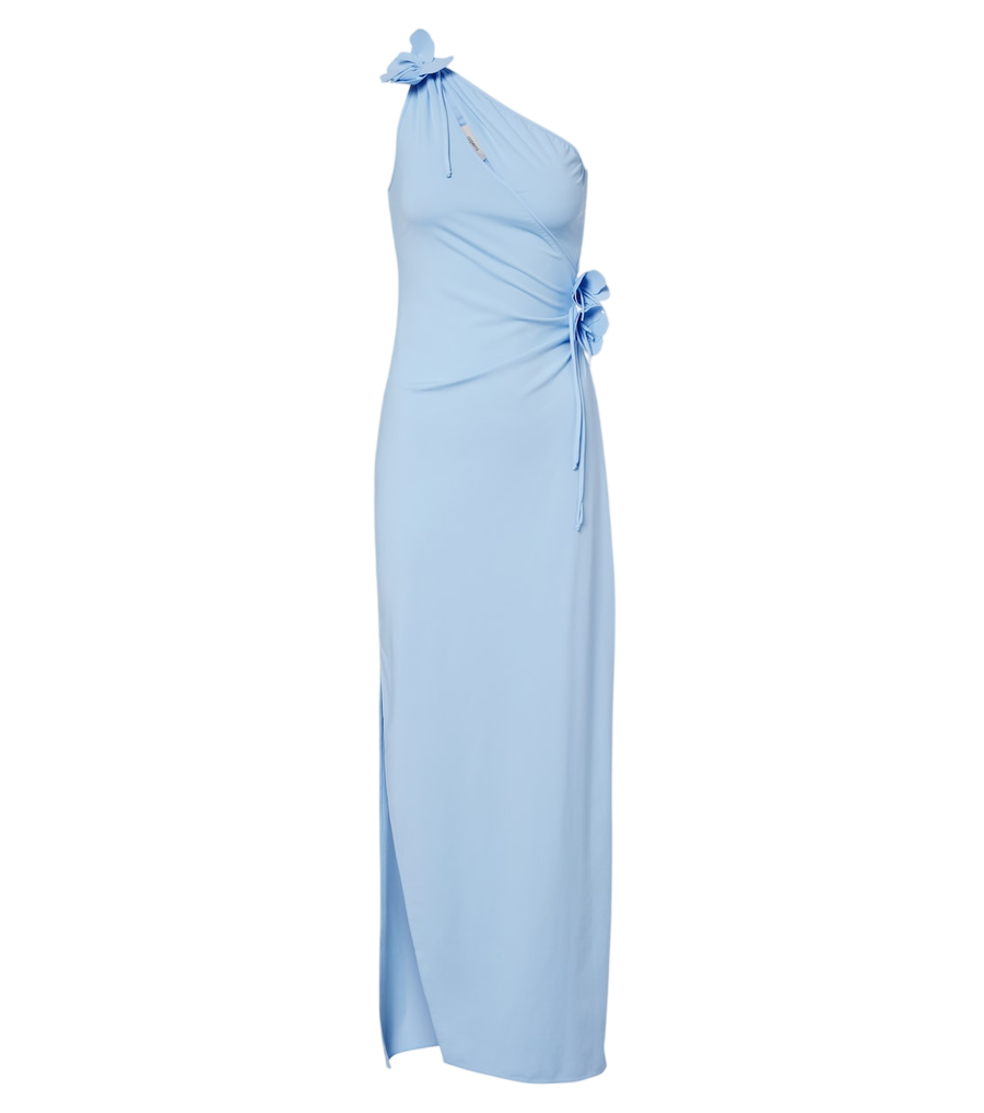 Robe Coperni asymétrique en jersey à applications florales