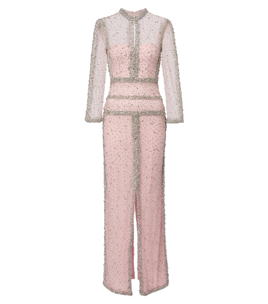 Robe longue en tulle orné Belina de Costarellos