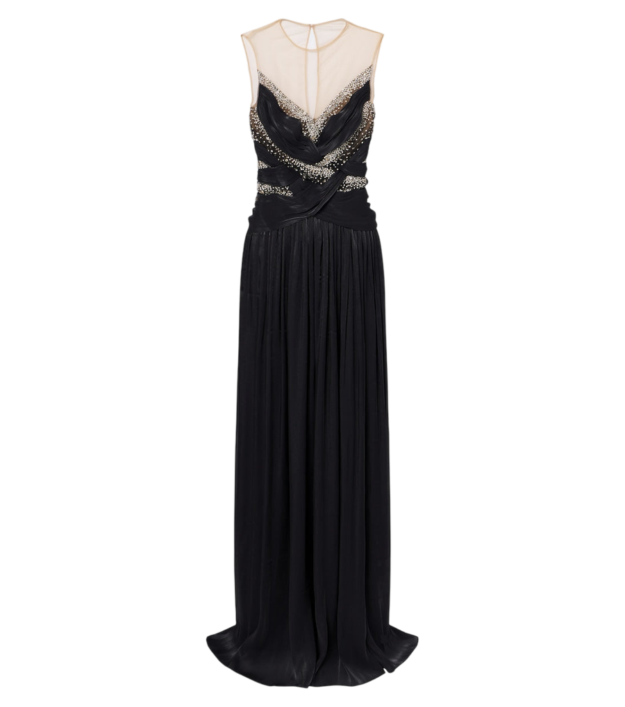 Costarellos Branka embellished georgette gown