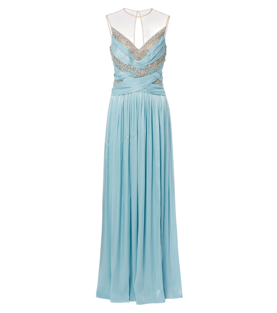 Costarellos Branka embellished georgette gown
