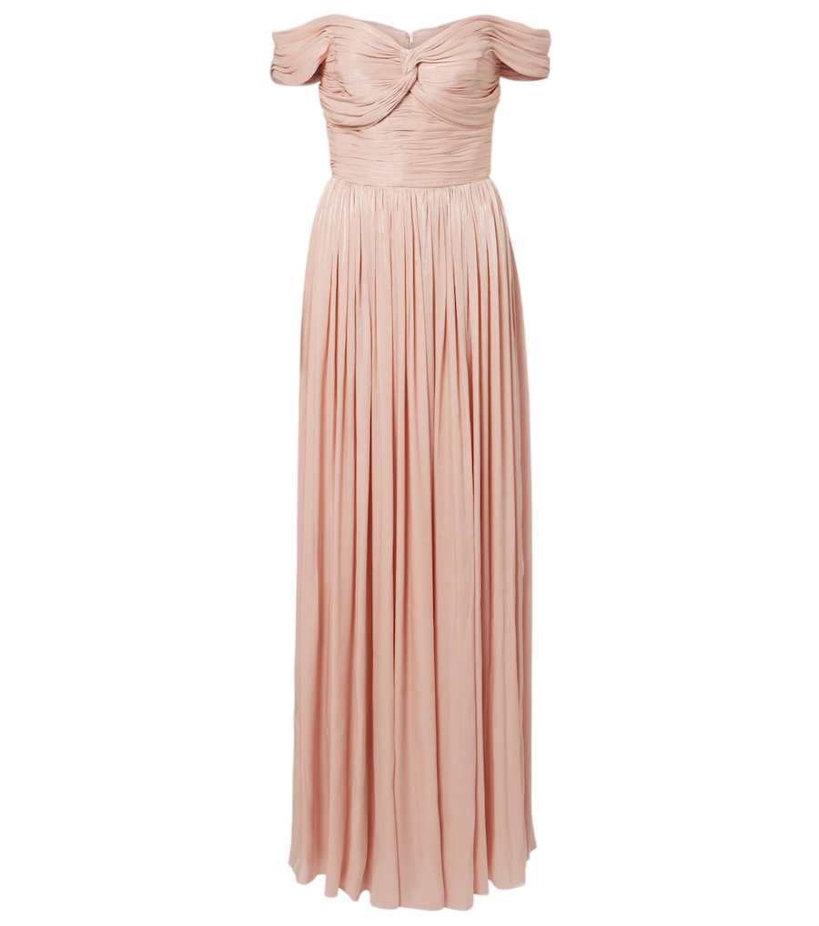 Costarellos Draped off-shoulder gown