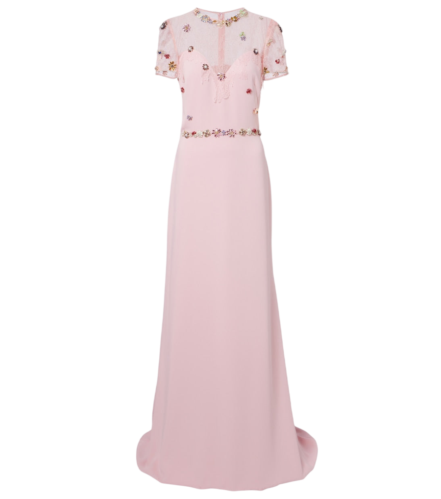 Costarellos Embellished crêpe gown