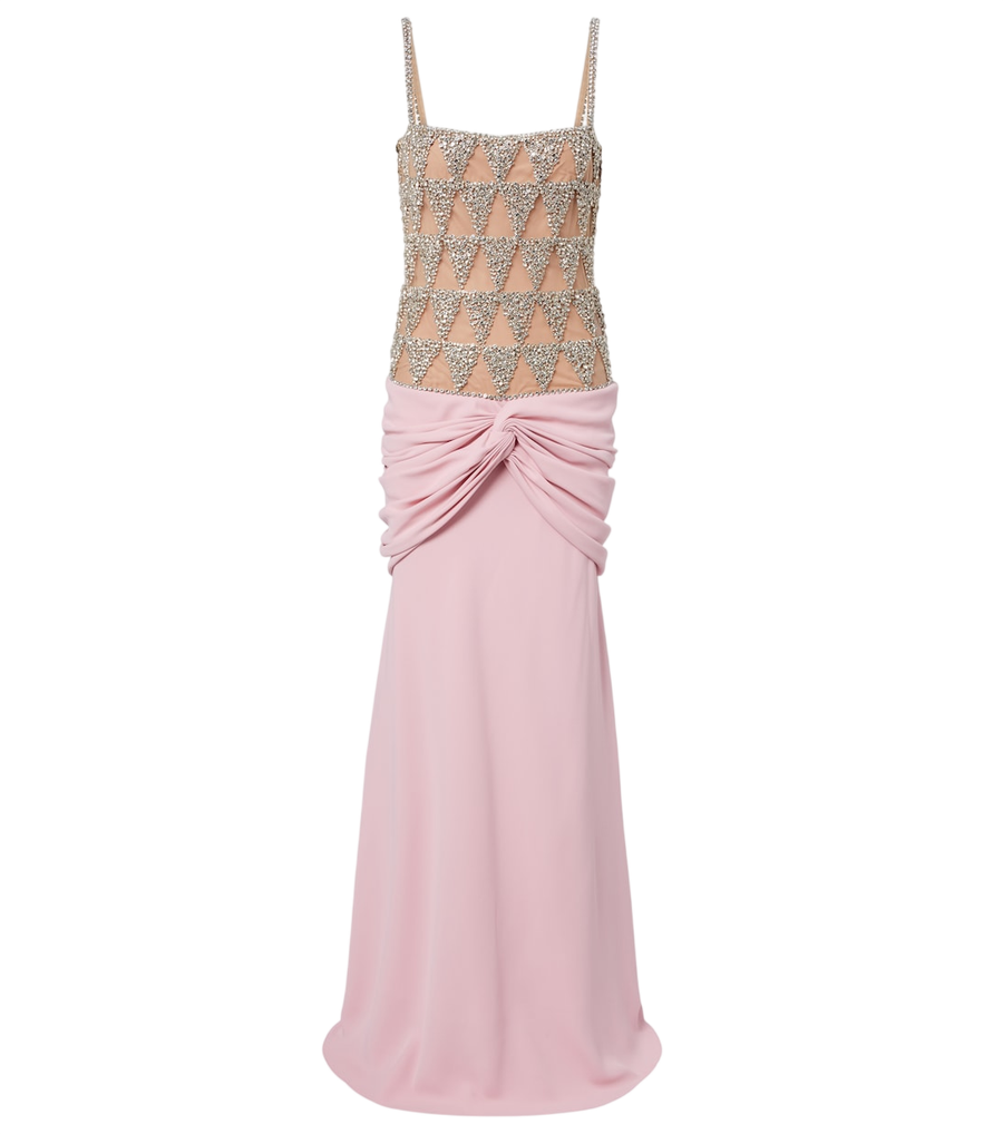 Costarellos Embellished draped gown