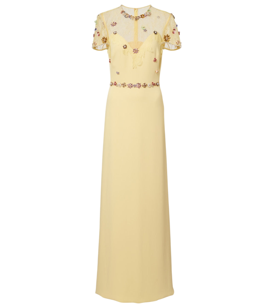 Robe longue en crêpe ornée de sequins Costarellos