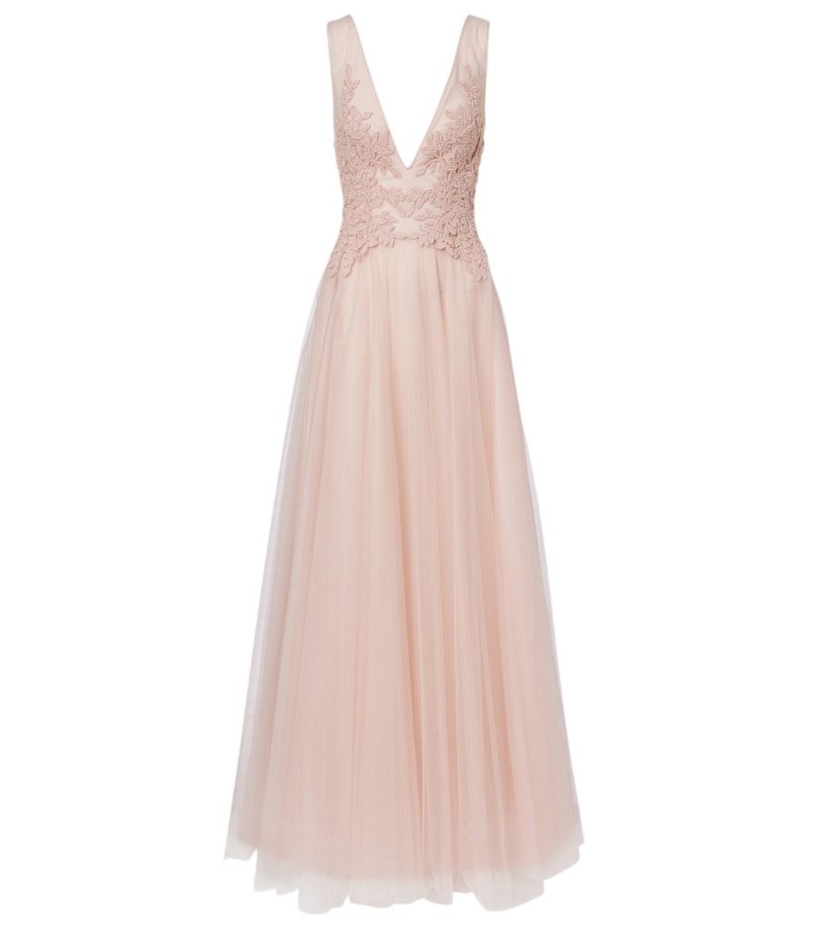 Robe en tulle à appliqués floraux Costarellos