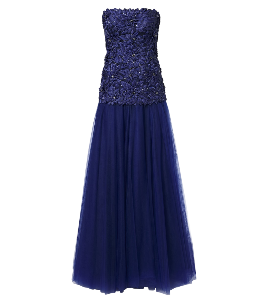 Robe bustier Costarellos Gisella en tulle et satin Lurex®
