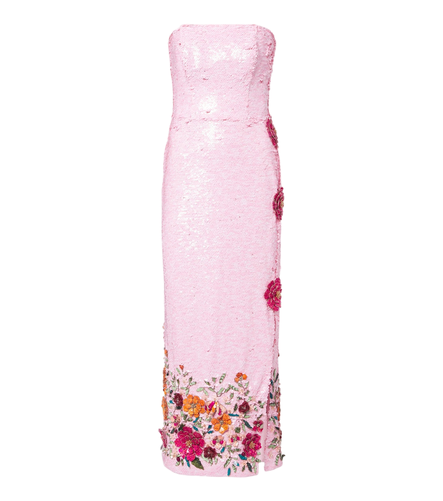 Robe de cocktail à sequins et appliqués floraux Harlee de Costarellos
