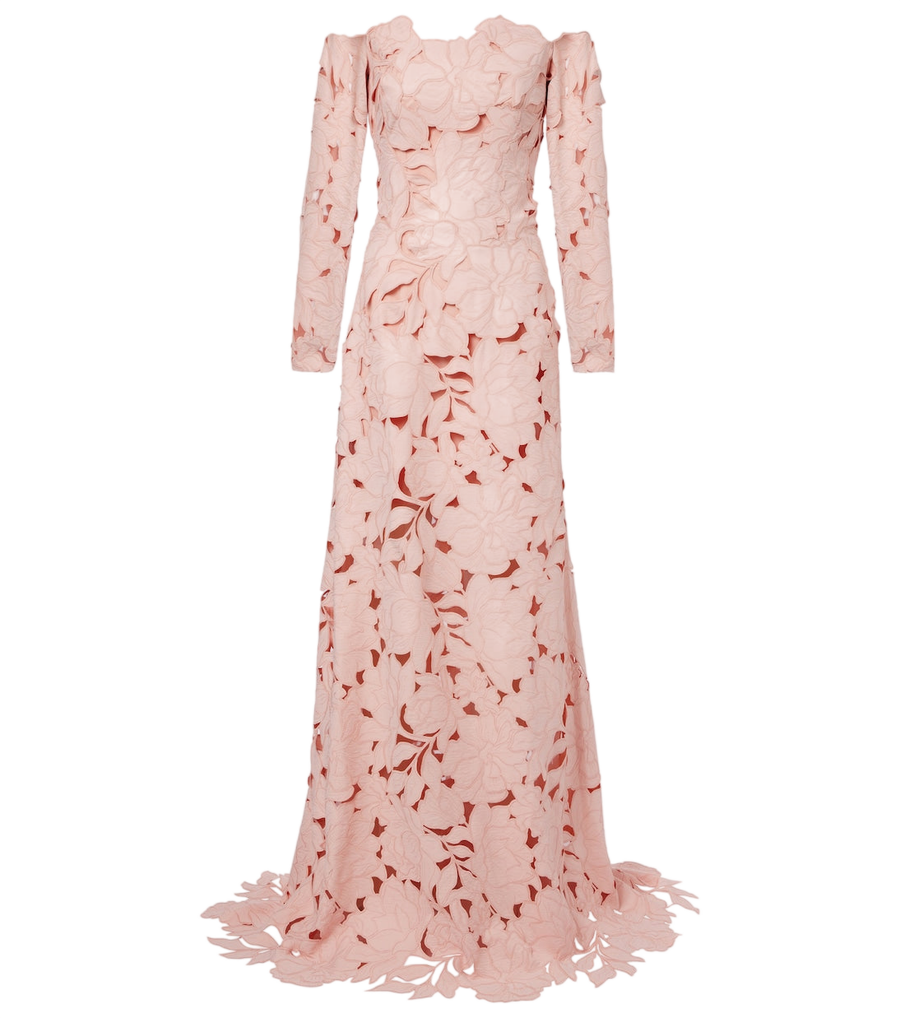 Costarellos Kasia floral off-shoulder lace gown