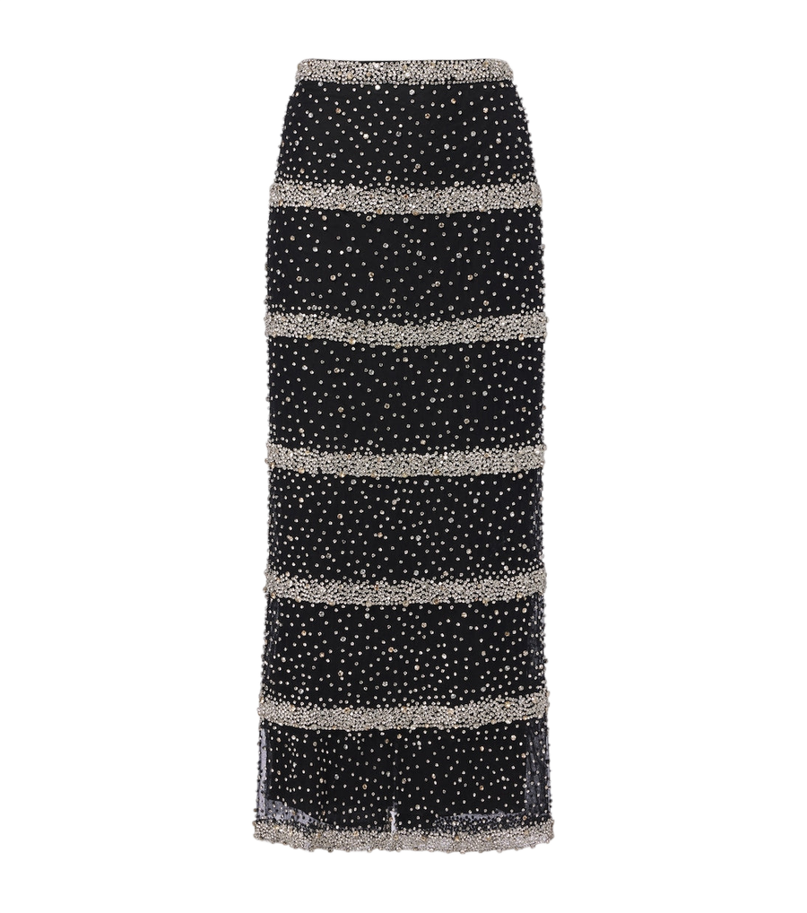 Costarellos Marice crystal-embellished midi skirt