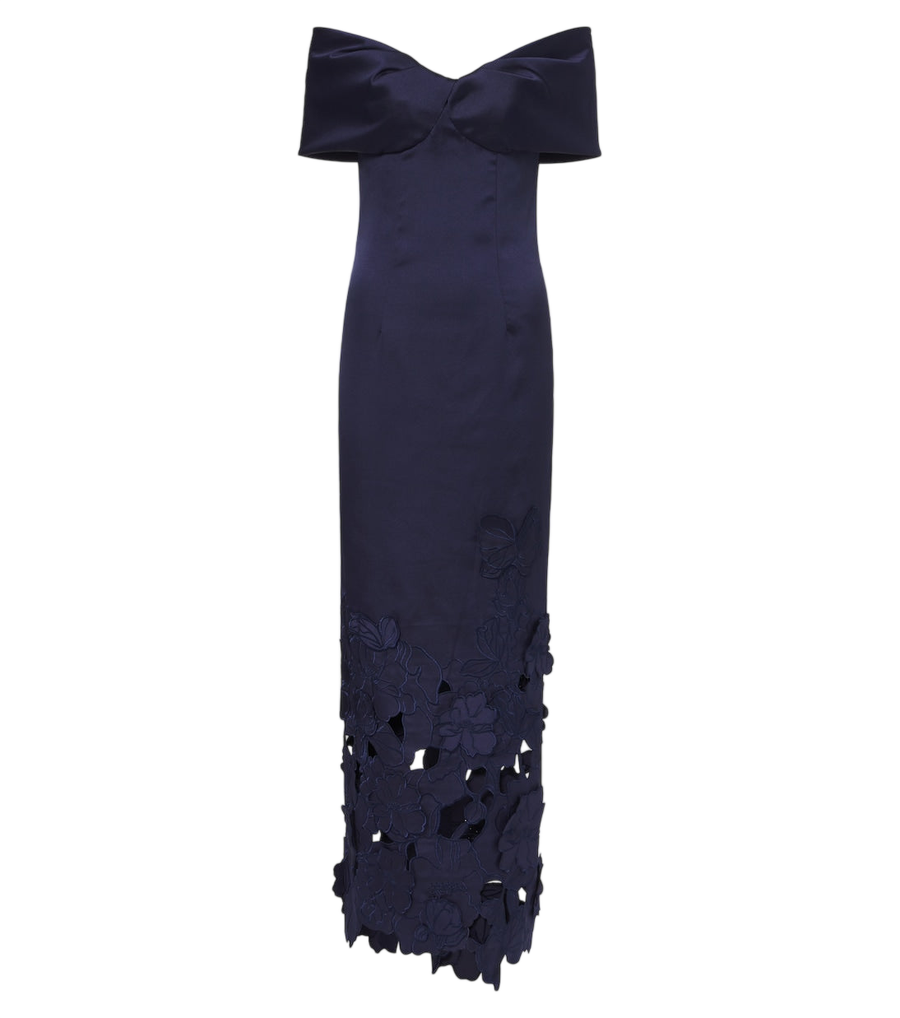 Robe midi en satin à épaules dénudées Norelle de Costarellos