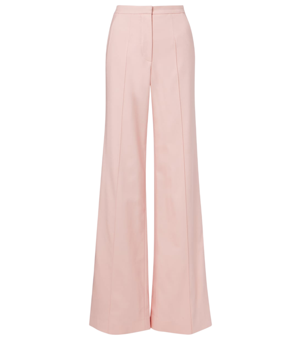 Costarellos Pleated wool-blend wide-leg pants