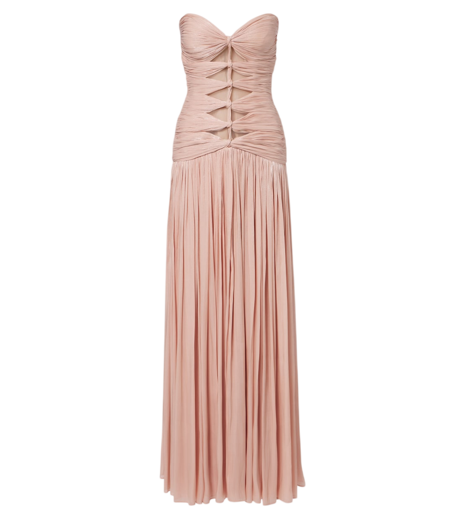 Vestido de noche de georgette Lurex® fruncido de Costarellos