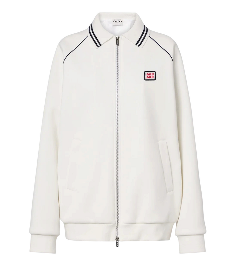 Miu Miu Cotton piqué blouson jacket