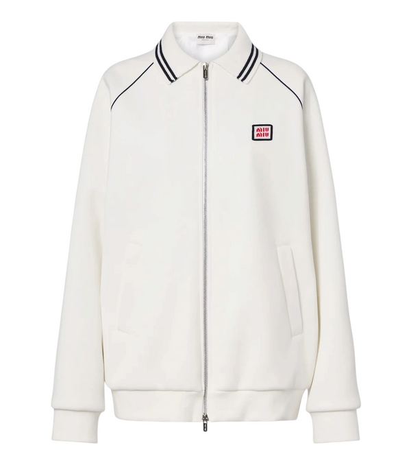 Miu Miu Cotton piqué blouson jacket