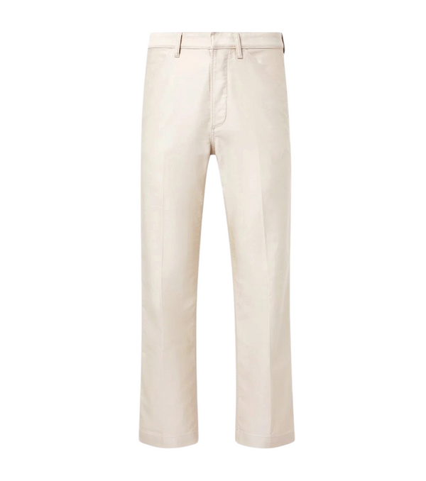 Cotton satin straight pants