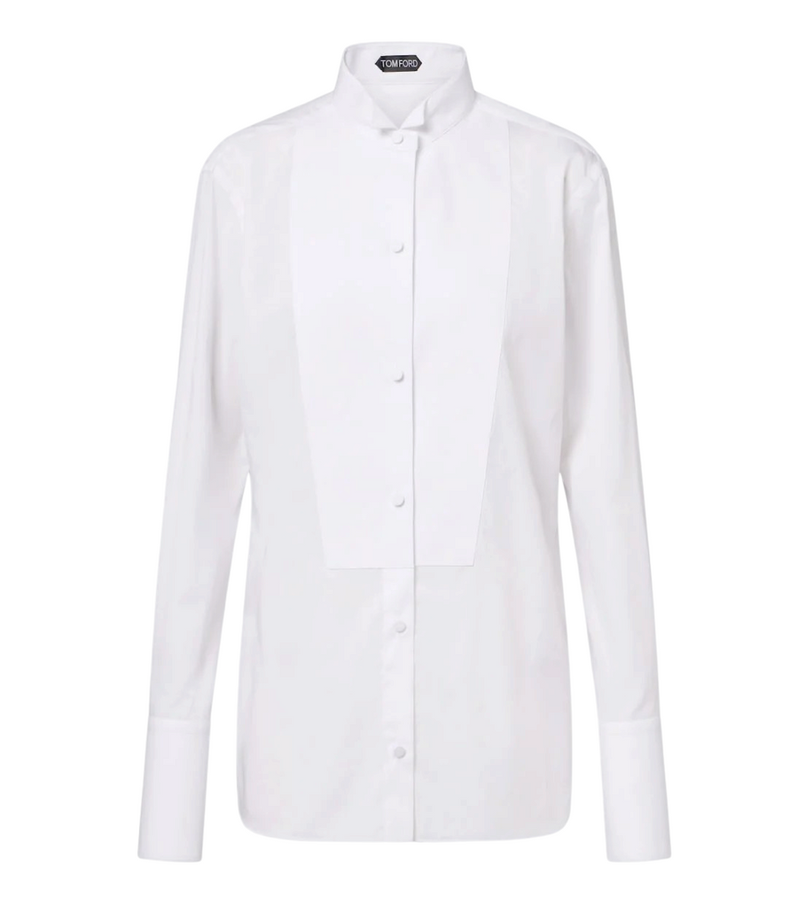 Cotton twill tuxedo shirt