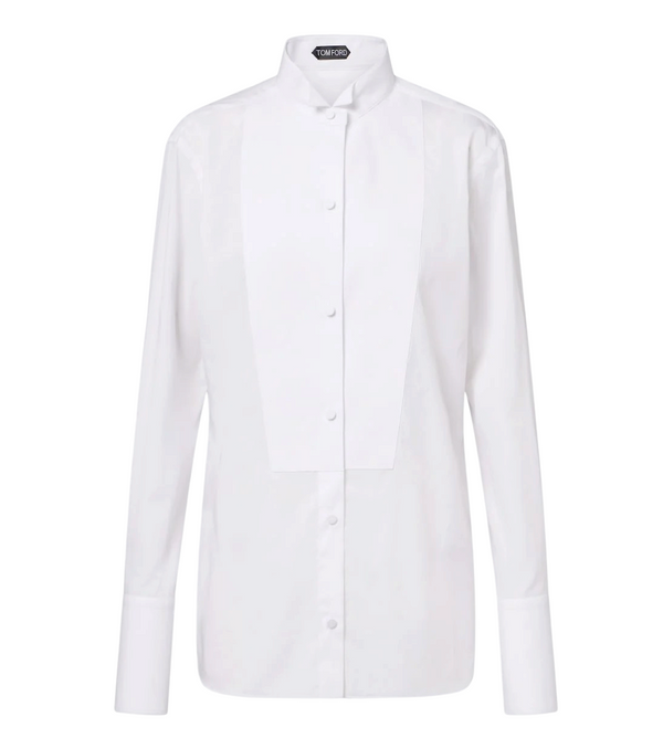 Cotton twill tuxedo shirt