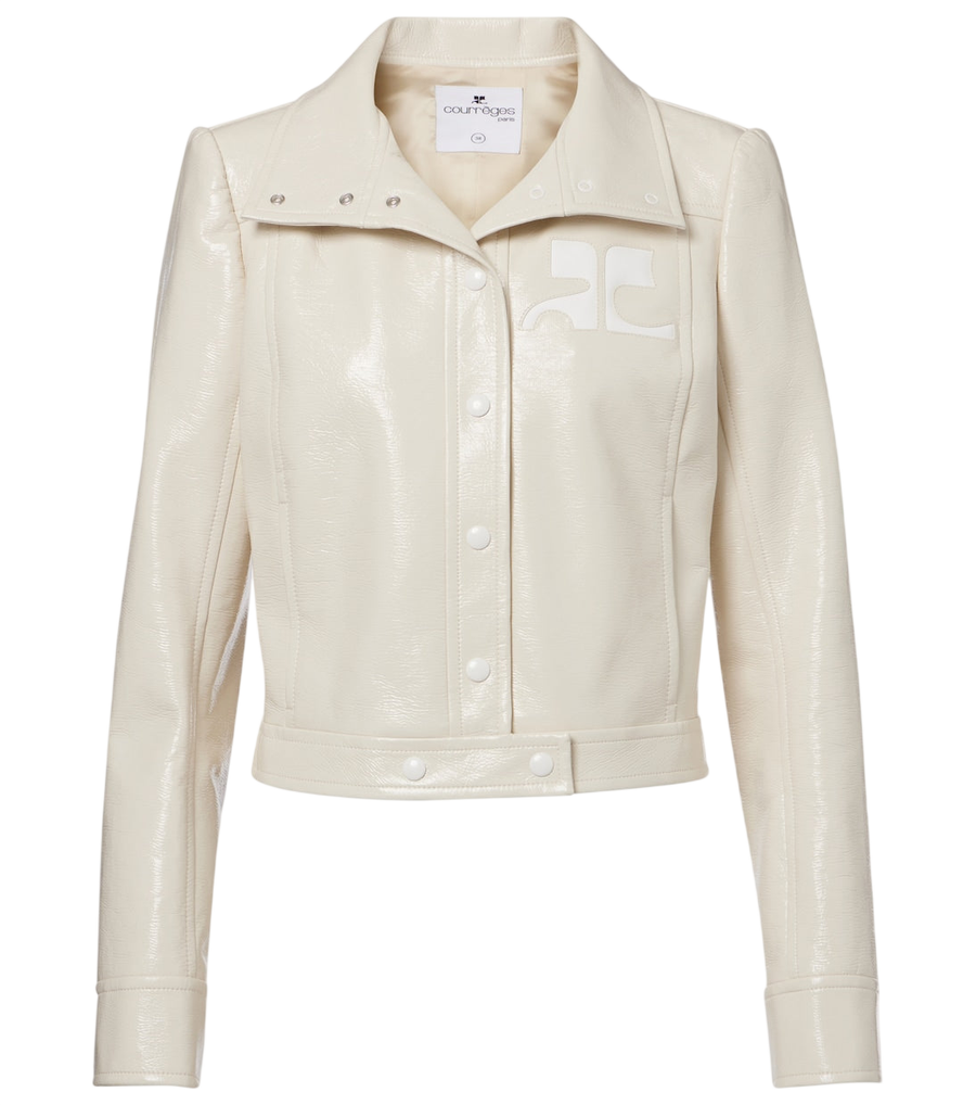 Courrèges Logo faux leather jacket