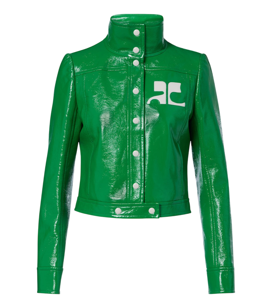 Courrèges Logo vinyl cropped jacket
