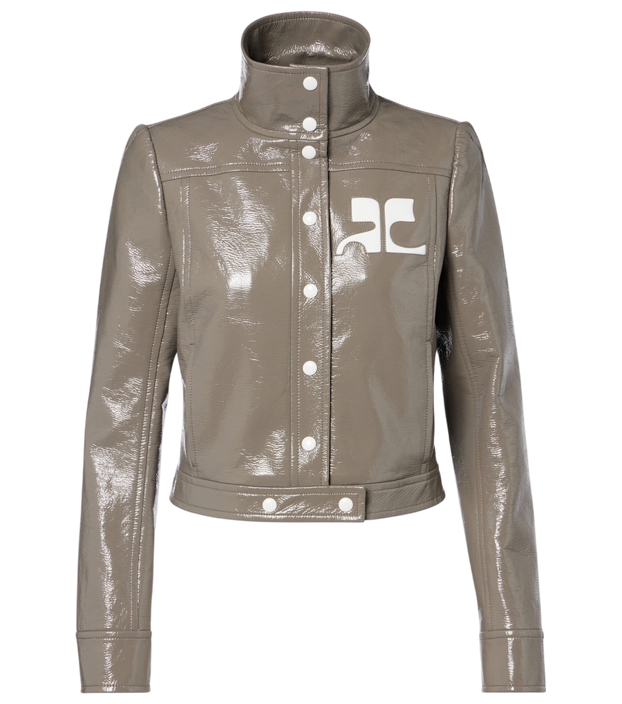 Courrèges Logo vinyl cropped jacket
