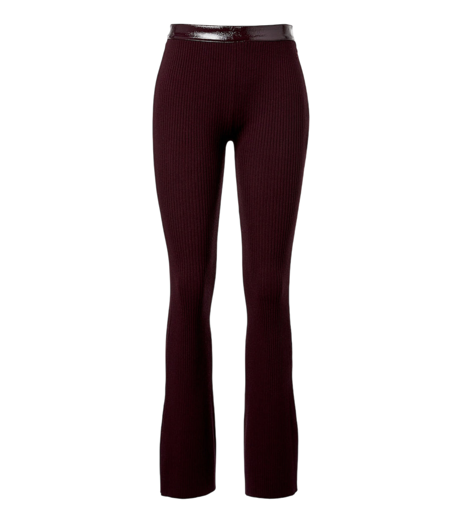 Courrèges Ribbed-knit flared pants
