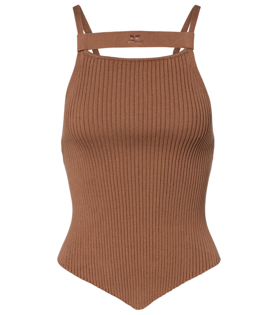 Courrèges Ribbed-knit tank top