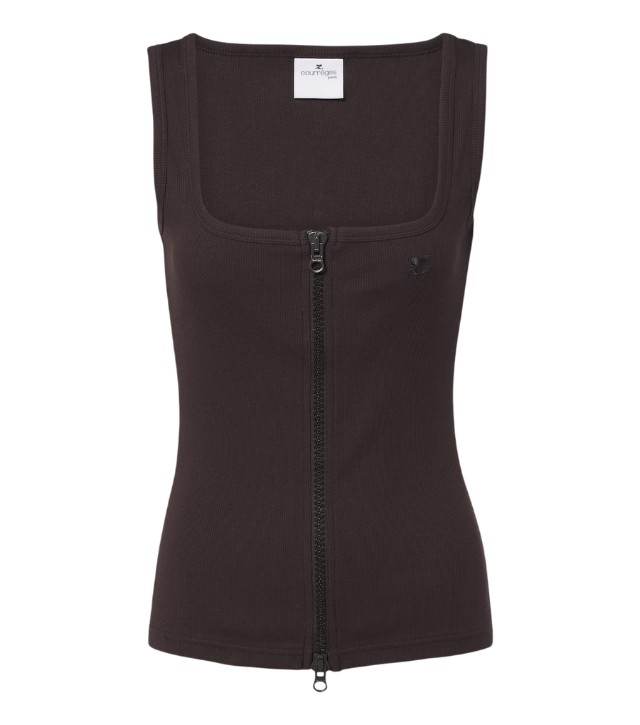 Courrèges Zip-up cotton tank