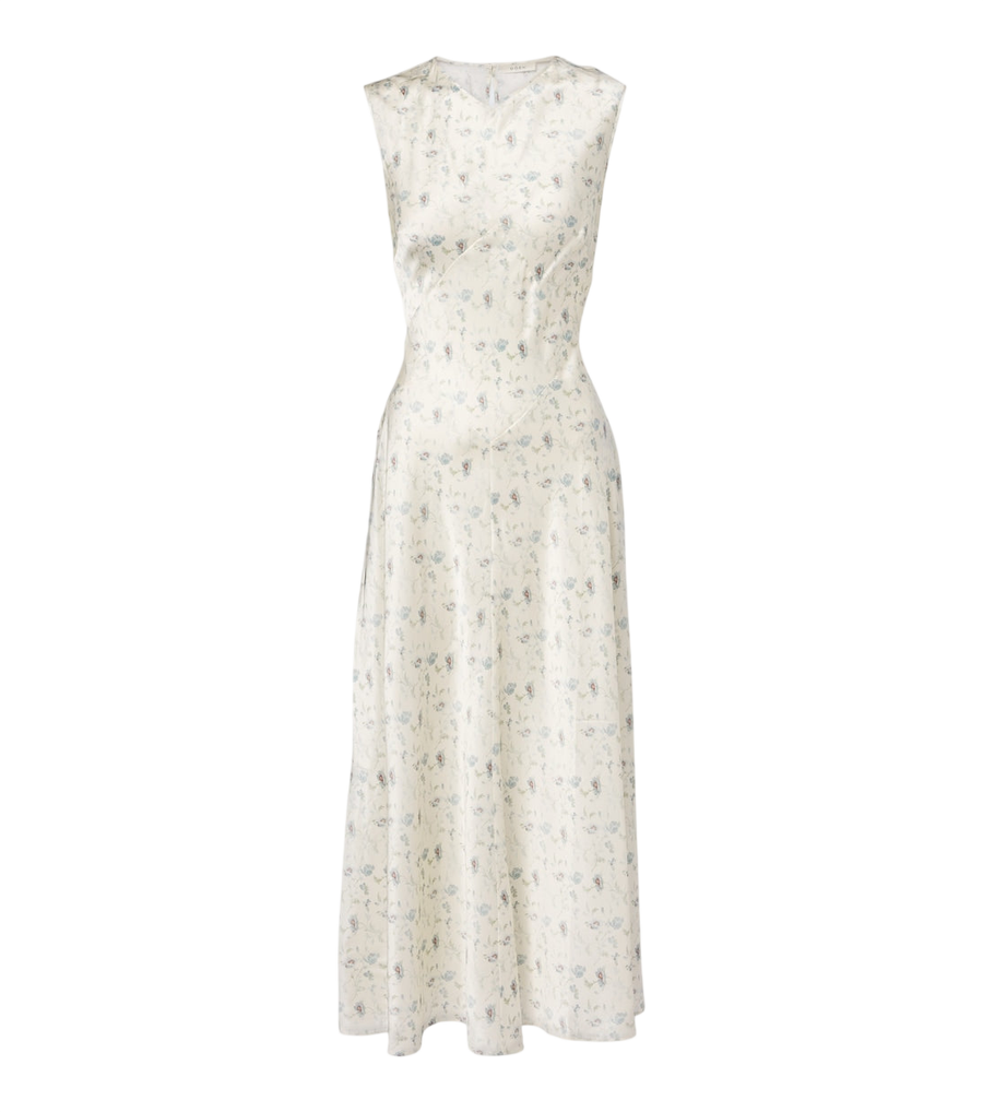 Robe midi en soie à fleurs Dôen Adelana
