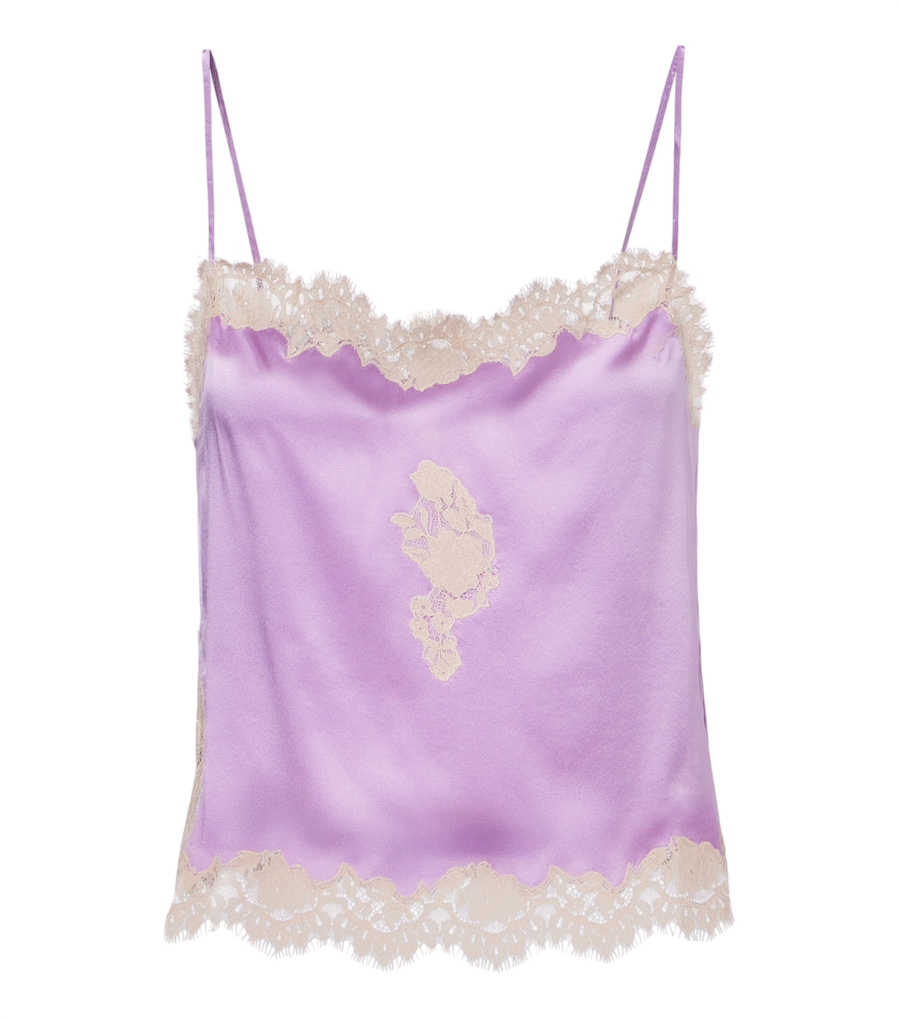 Dôen Avelaine lace-trimmed silk satin camisole
