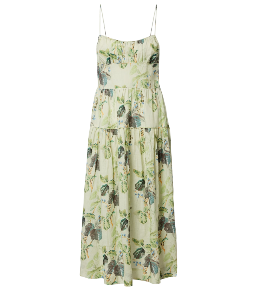 Robe midi fleurie Dôen Benoit en ramie