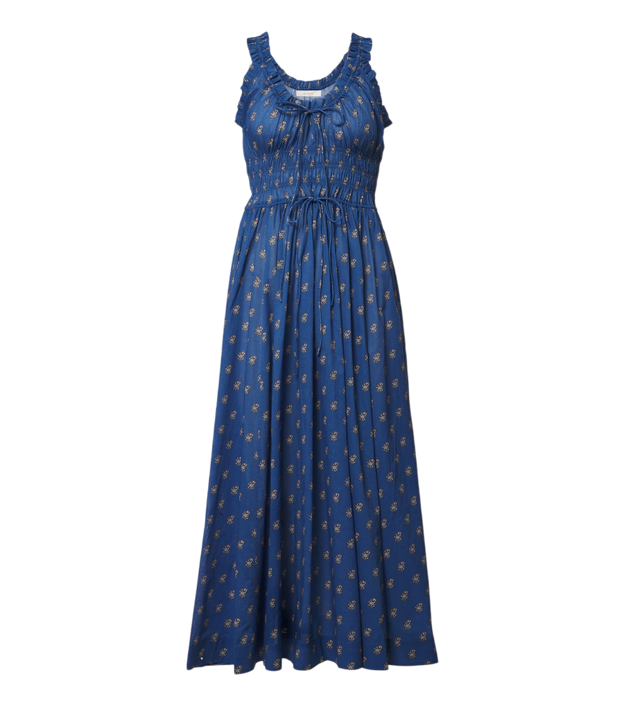 Vestido midi de algodón con estampado floral Emmaretta de Dôen