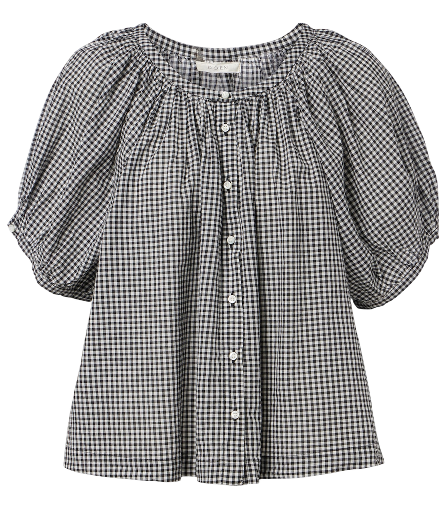Top de mezcla de algodón con estampado vichy June de Dôen