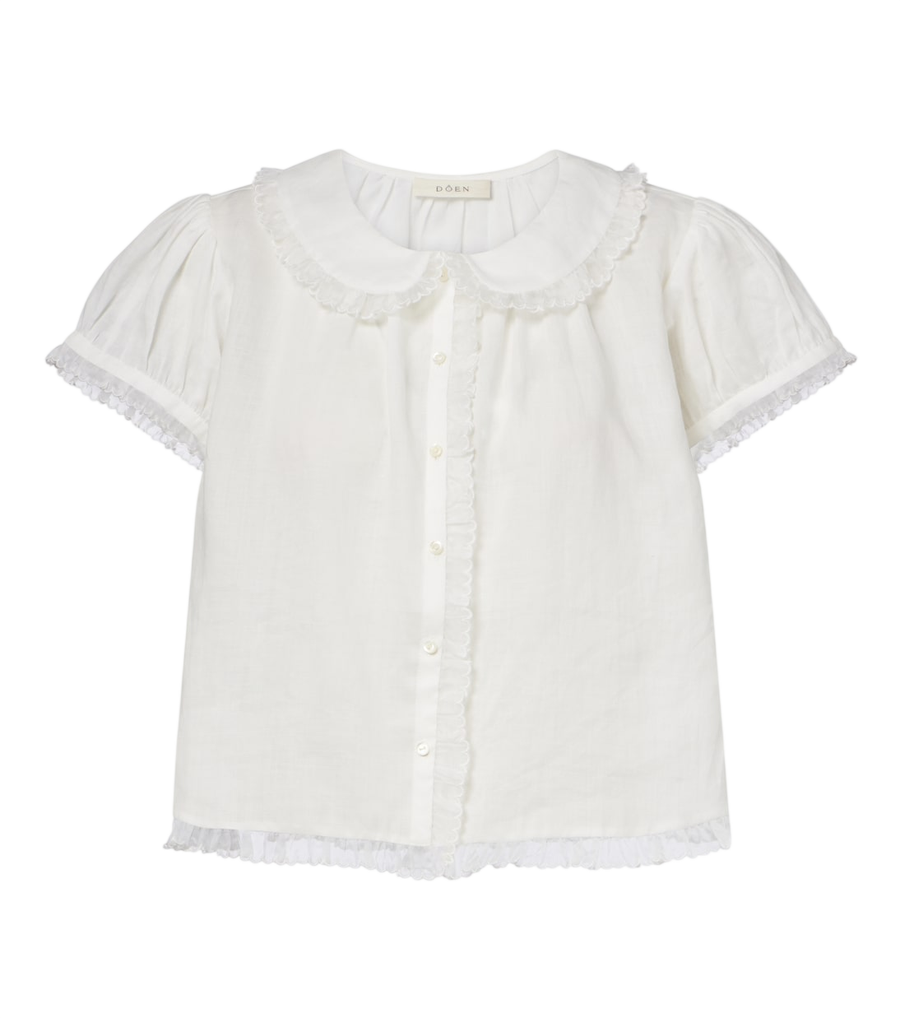 Blouse Karina en ramie à bords festonnés Dôen